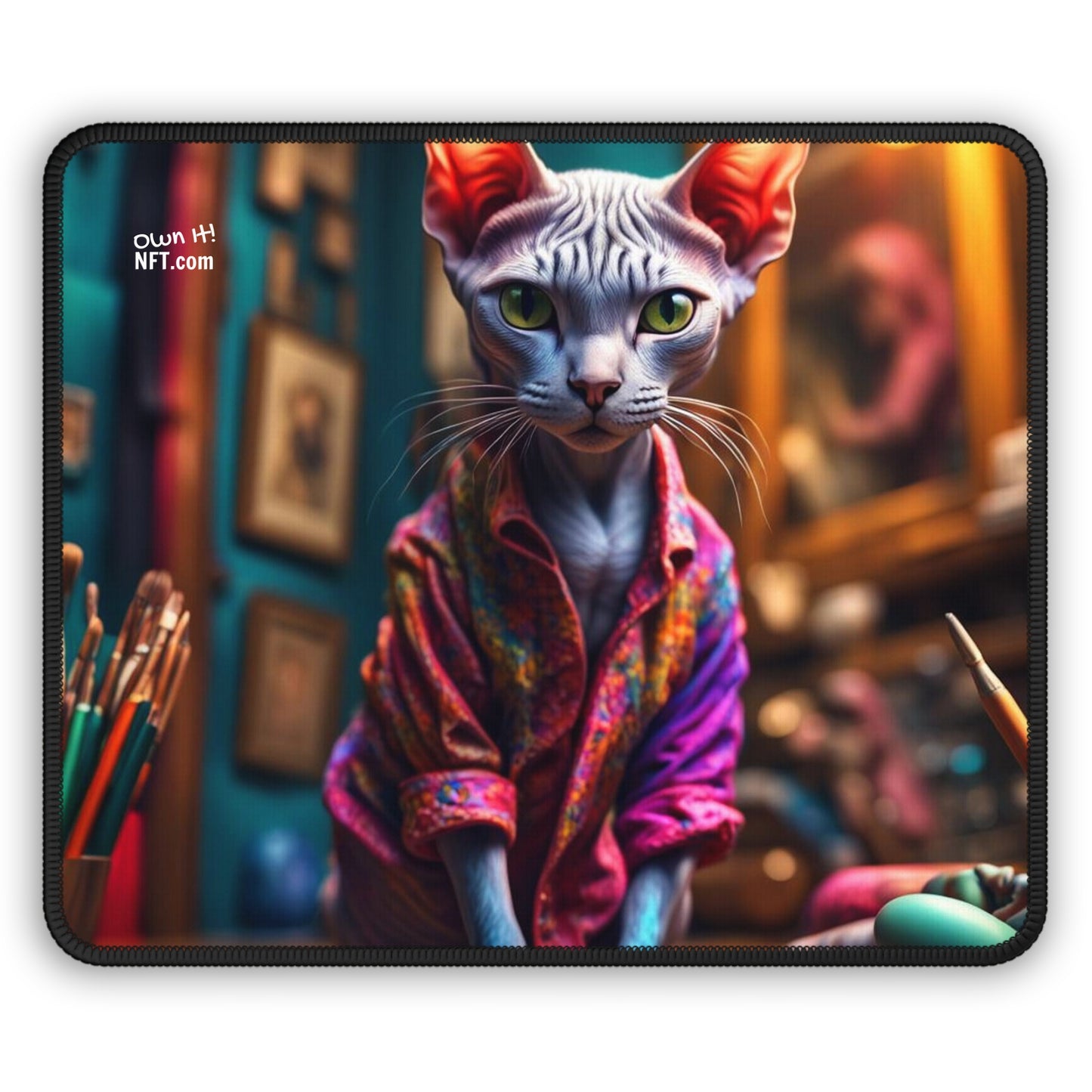 The Artist Cat Profession NFT Art Gaming Mouse Pad