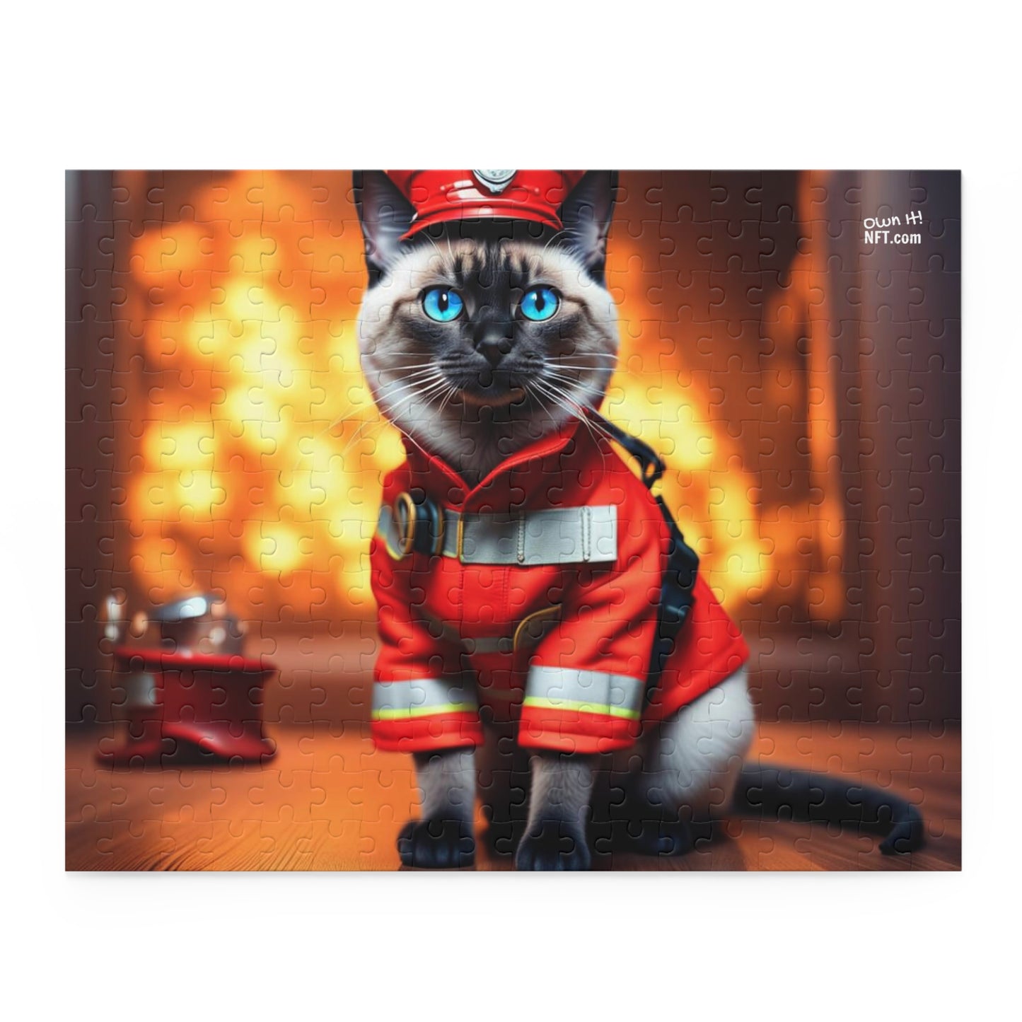 Fireman Cat Profession NFT Art Collection Puzzle (120, 252, 500-Piece)