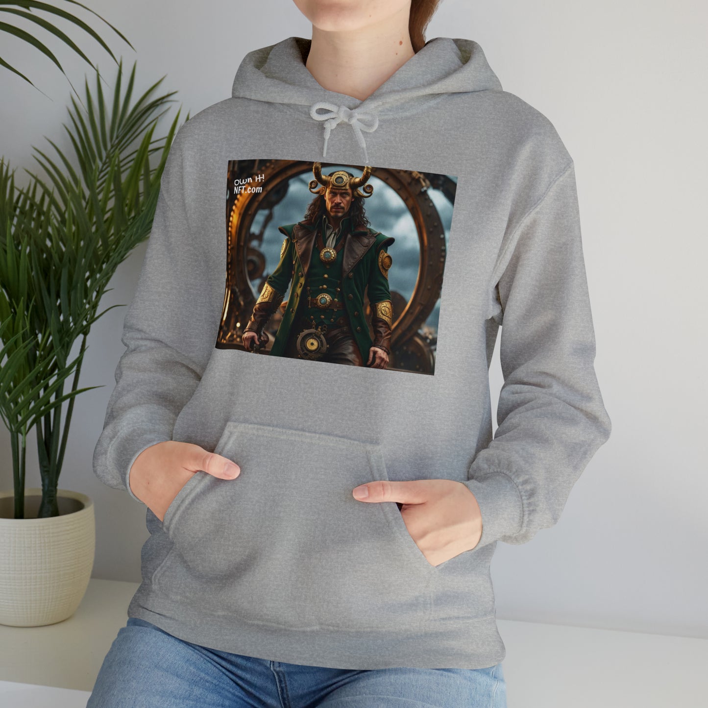 Steampunk Norse God Loki NFT Art Unisex Heavy Blend™ Hooded Sweatshirt