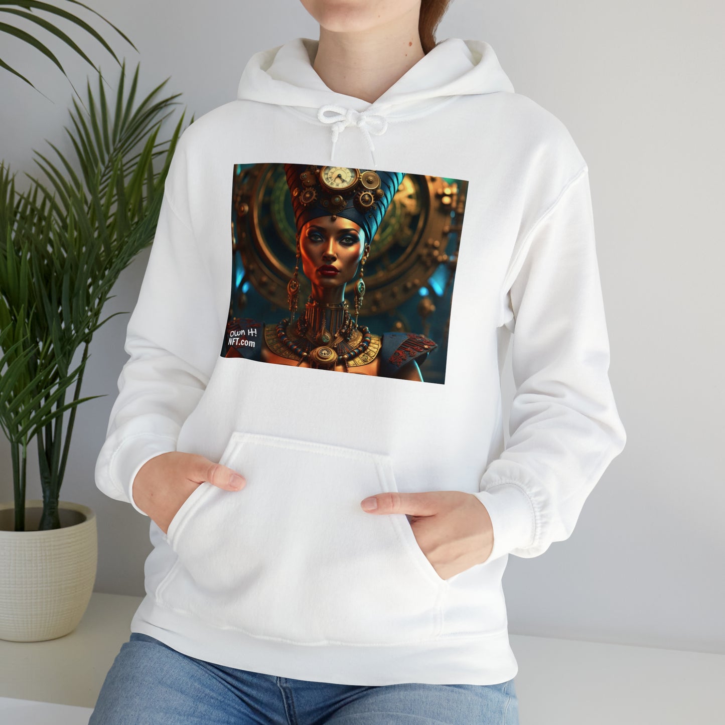 Steampunk Egyptian Queen Nefertiti NFT Art Unisex Heavy Blend™ Hooded Sweatshirt