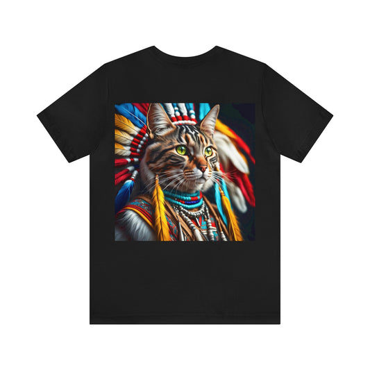 American Indian Chief Cat Profession NFT Art Unisex Jersey Short Sleeve Tee