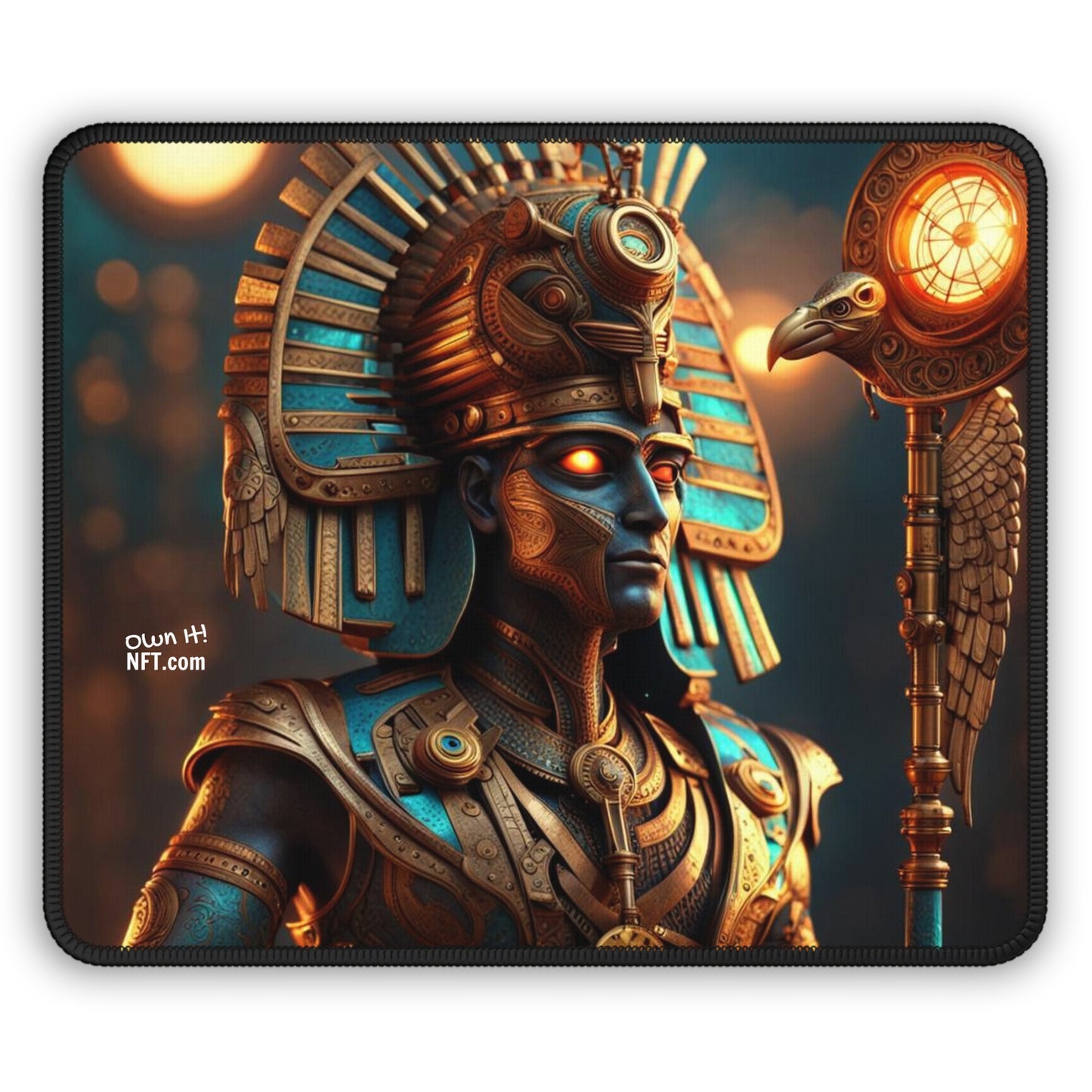 Steampunk Egyptian God Horus NFT Art Gaming Mouse Pad