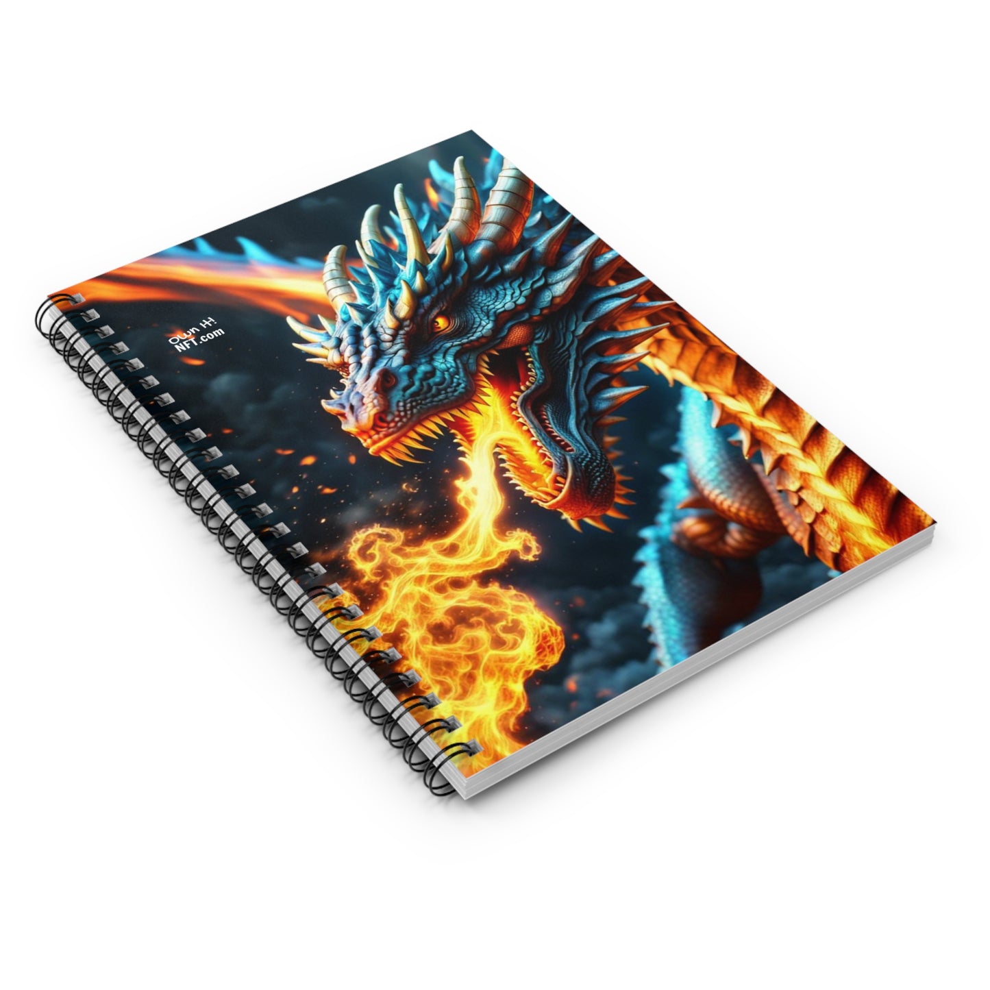 Fan Inspired Fire-Breathing Dragon NFT Art Spiral Notebook - Ruled Line