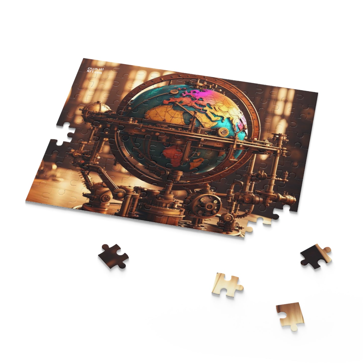 Steampunk World Globe NFT Art Collection Puzzle (120, 252, 500-Piece)