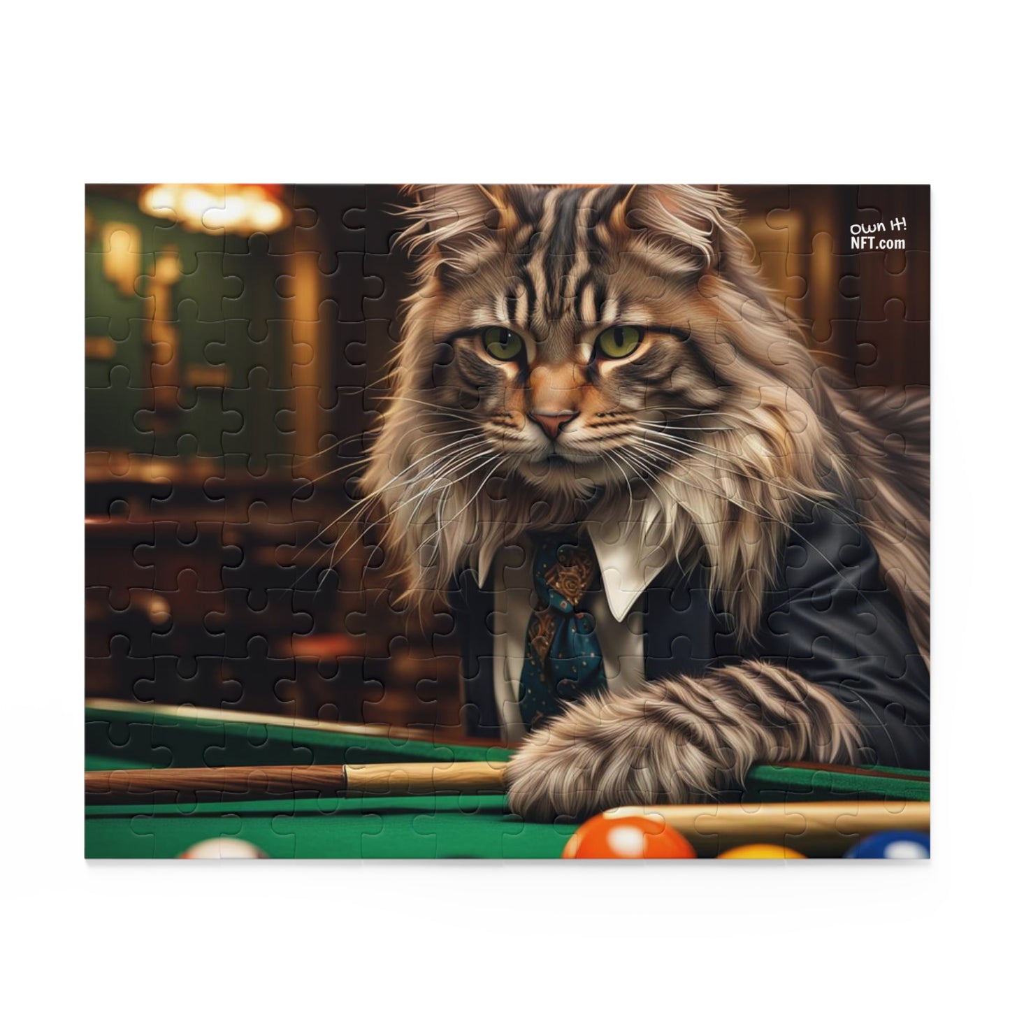 Pool Shark Cat Profession NFT Art Collection Puzzle (120, 252, 500-Piece)