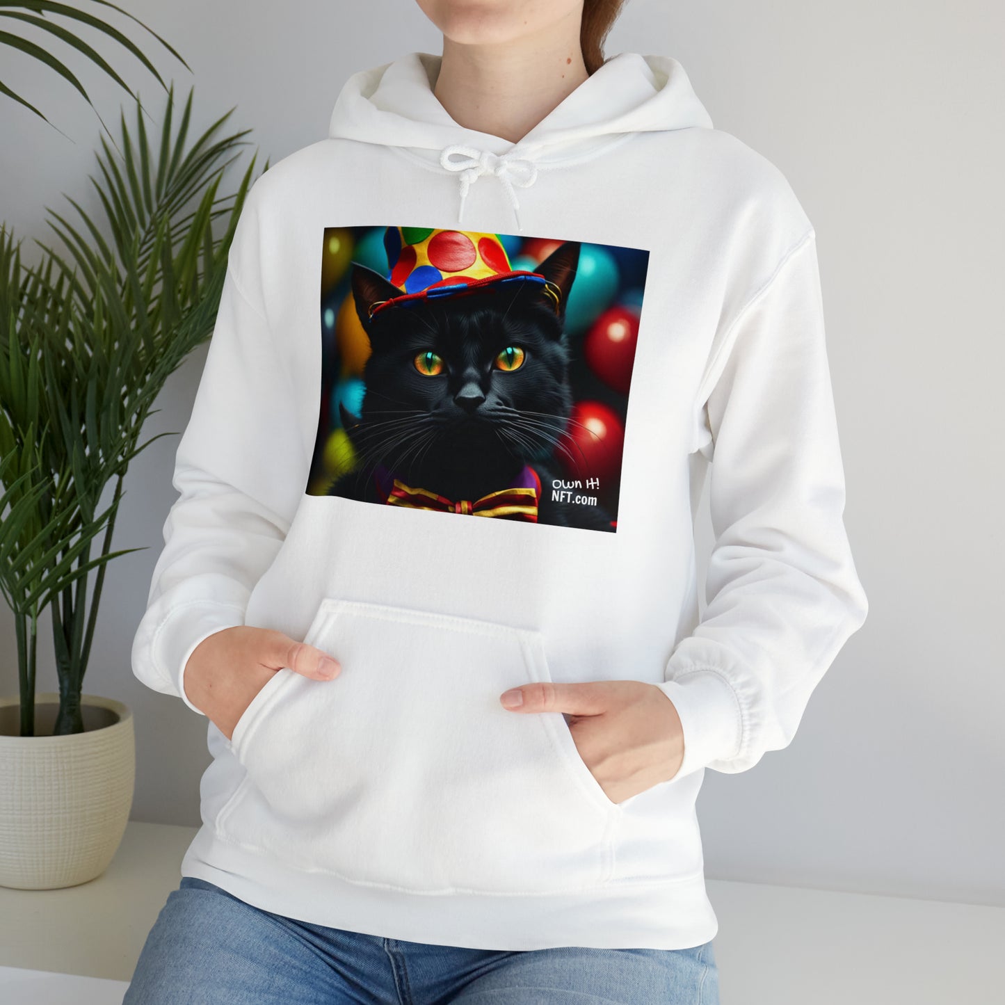 The Circus Clown Cat Profession NFT Art Unisex Heavy Blend™ Hooded Sweatshirt