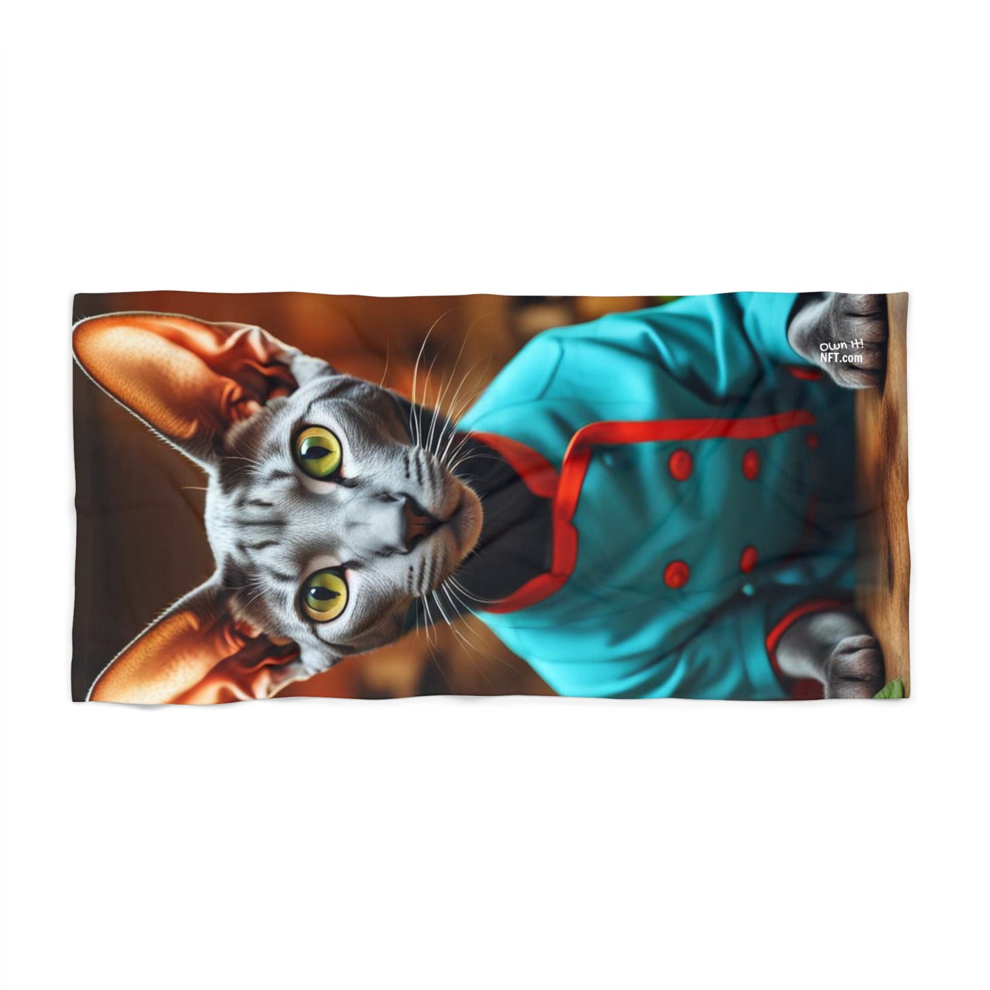 The Head Chef Cat Profession NFT Art Beach Towel