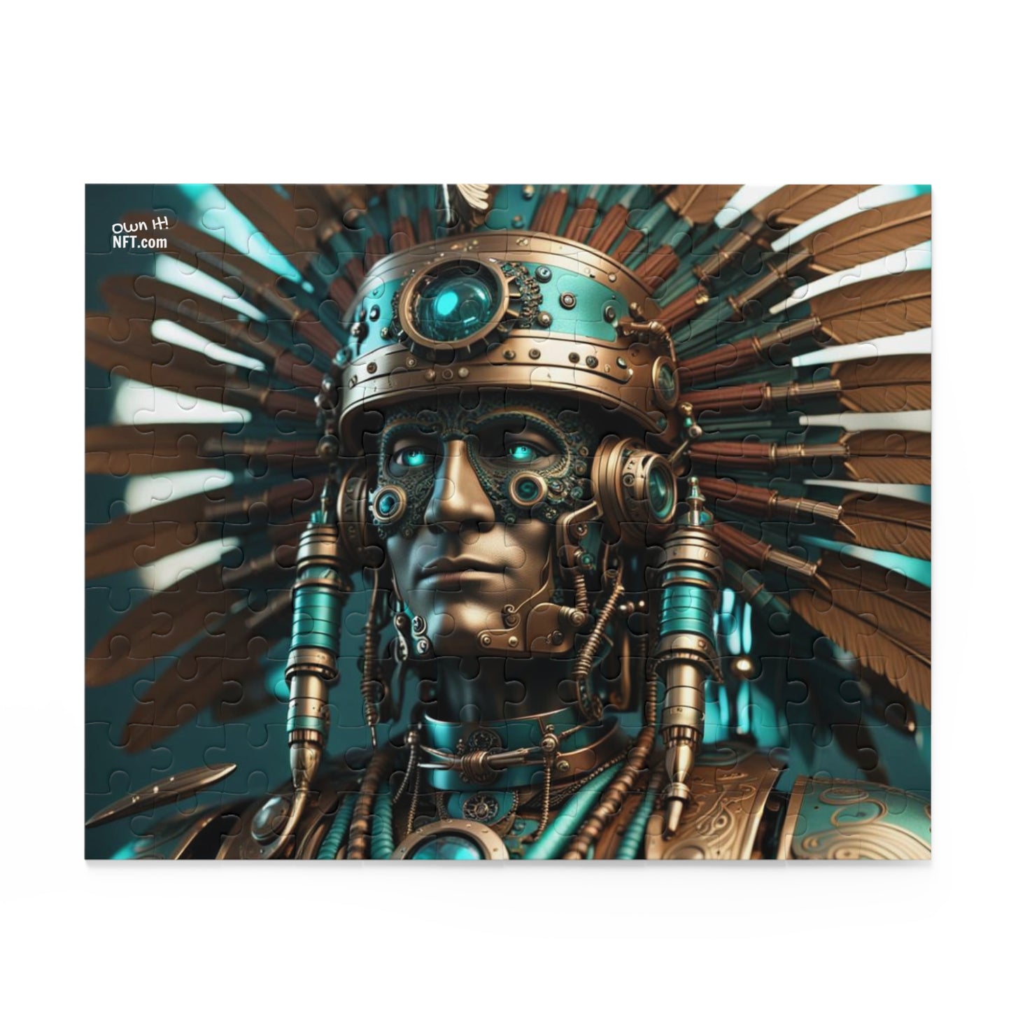 Steampunk American Indian Chief NFT Art Collection Puzzle (120, 252, 500-Piece)