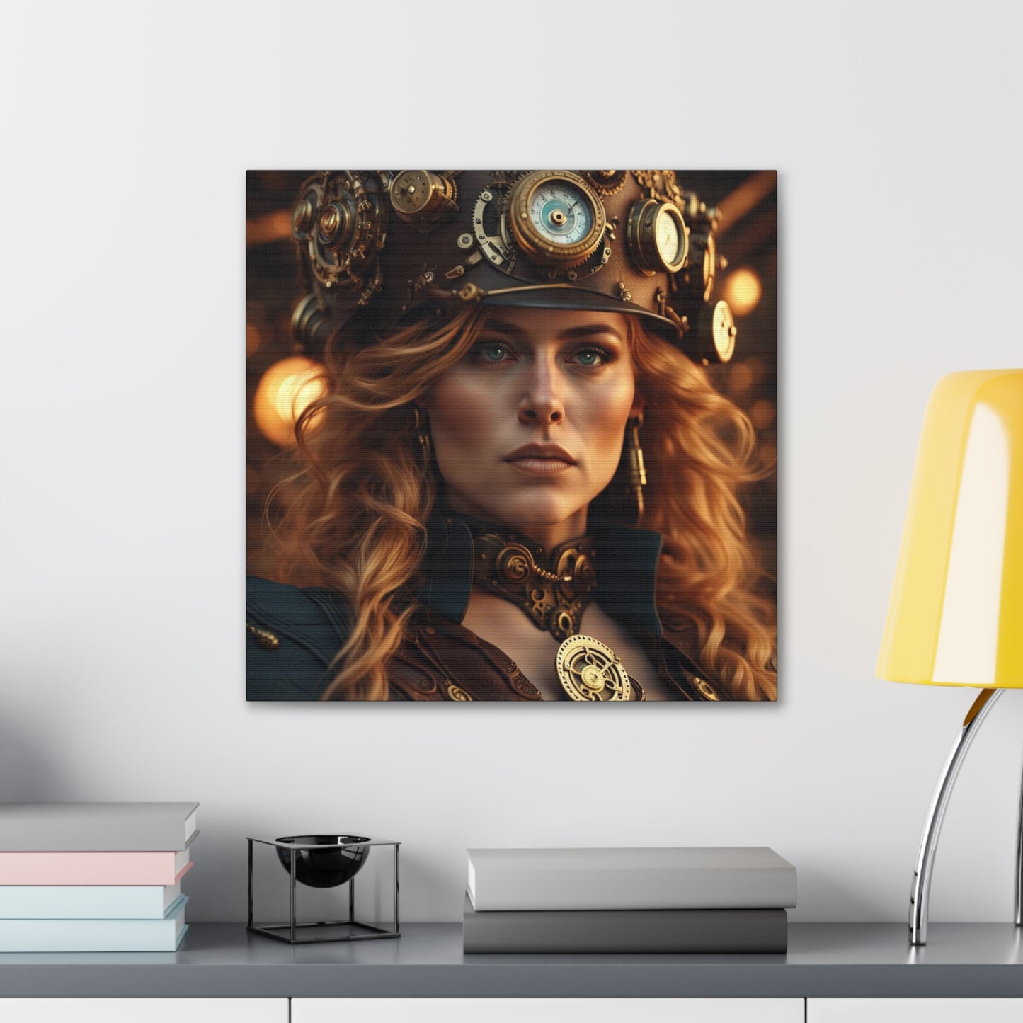 Steampunk Norse Goddess Freyja NFT Art Canvas Gallery Wraps