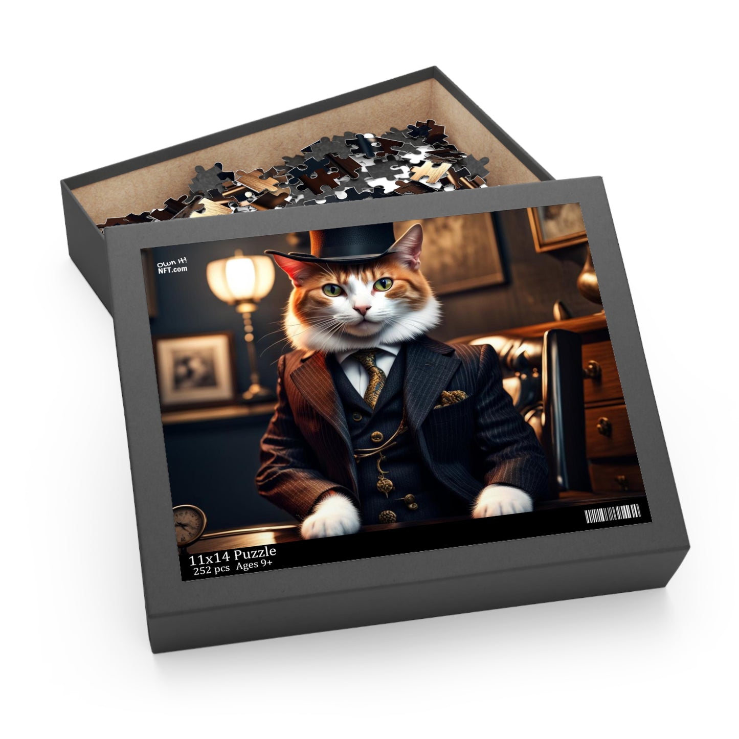 Mafia Boss Cat Profession NFT Art Collection Puzzle (120, 252, 500-Piece)