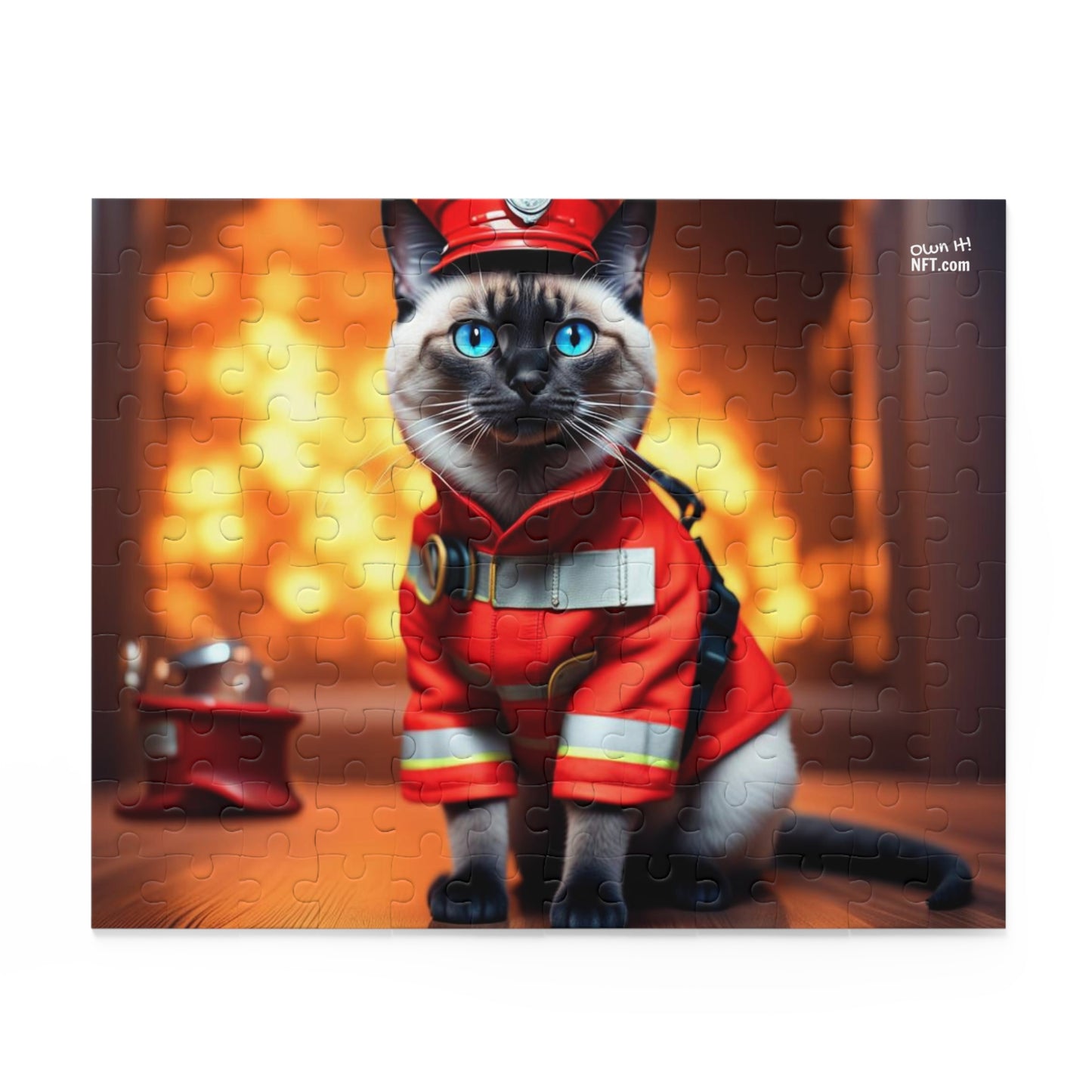 Fireman Cat Profession NFT Art Collection Puzzle (120, 252, 500-Piece)