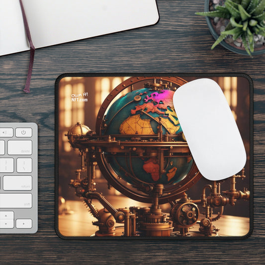 Steampunk World Globe NFT Art Gaming Mouse Pad