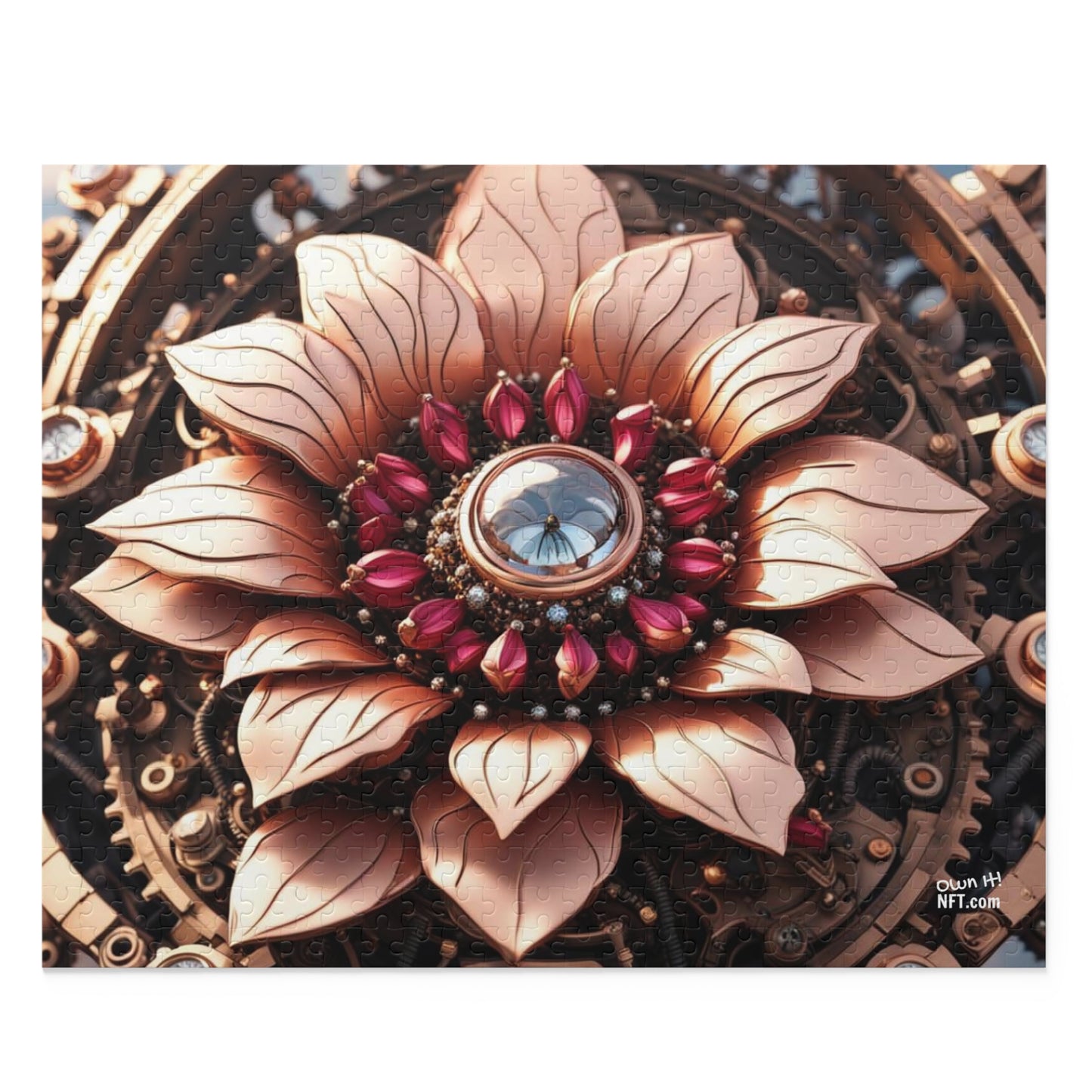 Steampunk Dahlia Flower NFT Art Collection Puzzle (120, 252, 500-Piece)