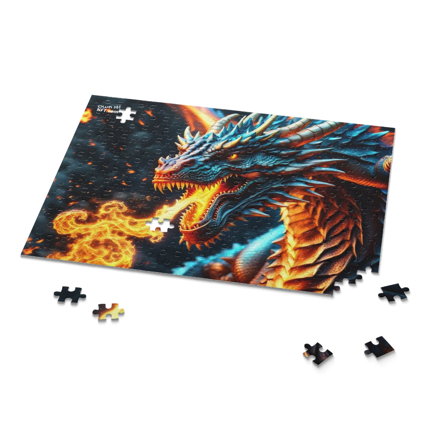 Fan Inspired Fire-Breathing Dragon NFT Art Collection Puzzle (120, 252, 500-Piece)