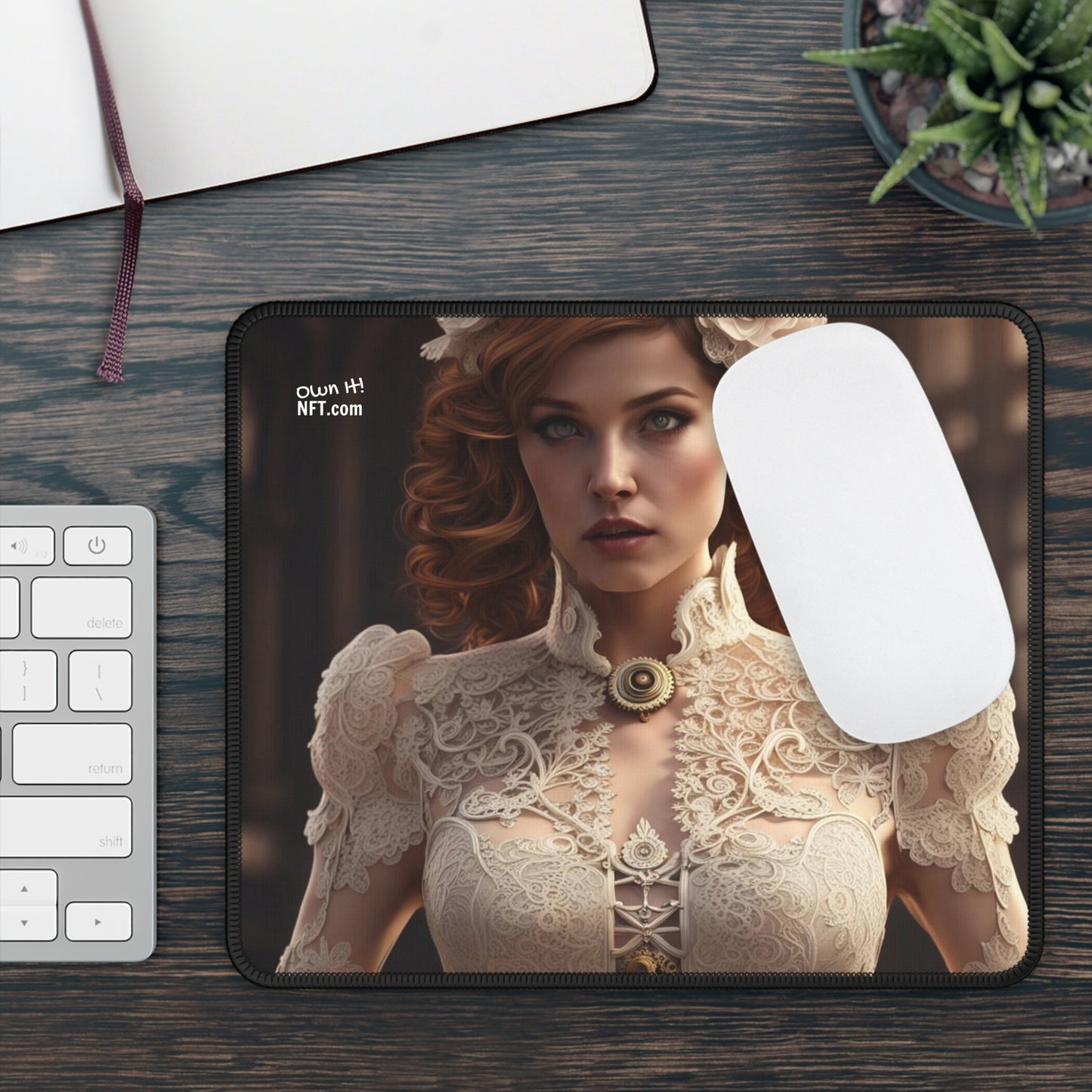 Steampunk Wedding Dress NFT Art Gaming Mouse Pad