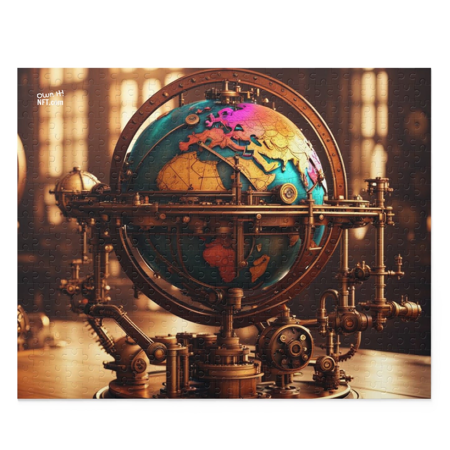 Steampunk World Globe NFT Art Collection Puzzle (120, 252, 500-Piece)