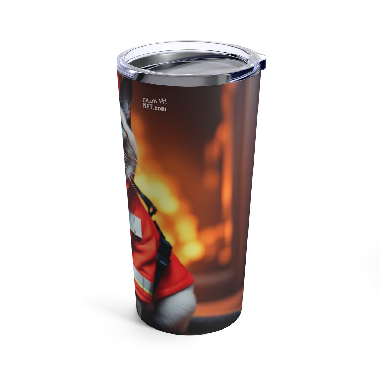 The Fireman Cat Profession NFT Art Tumbler 20oz