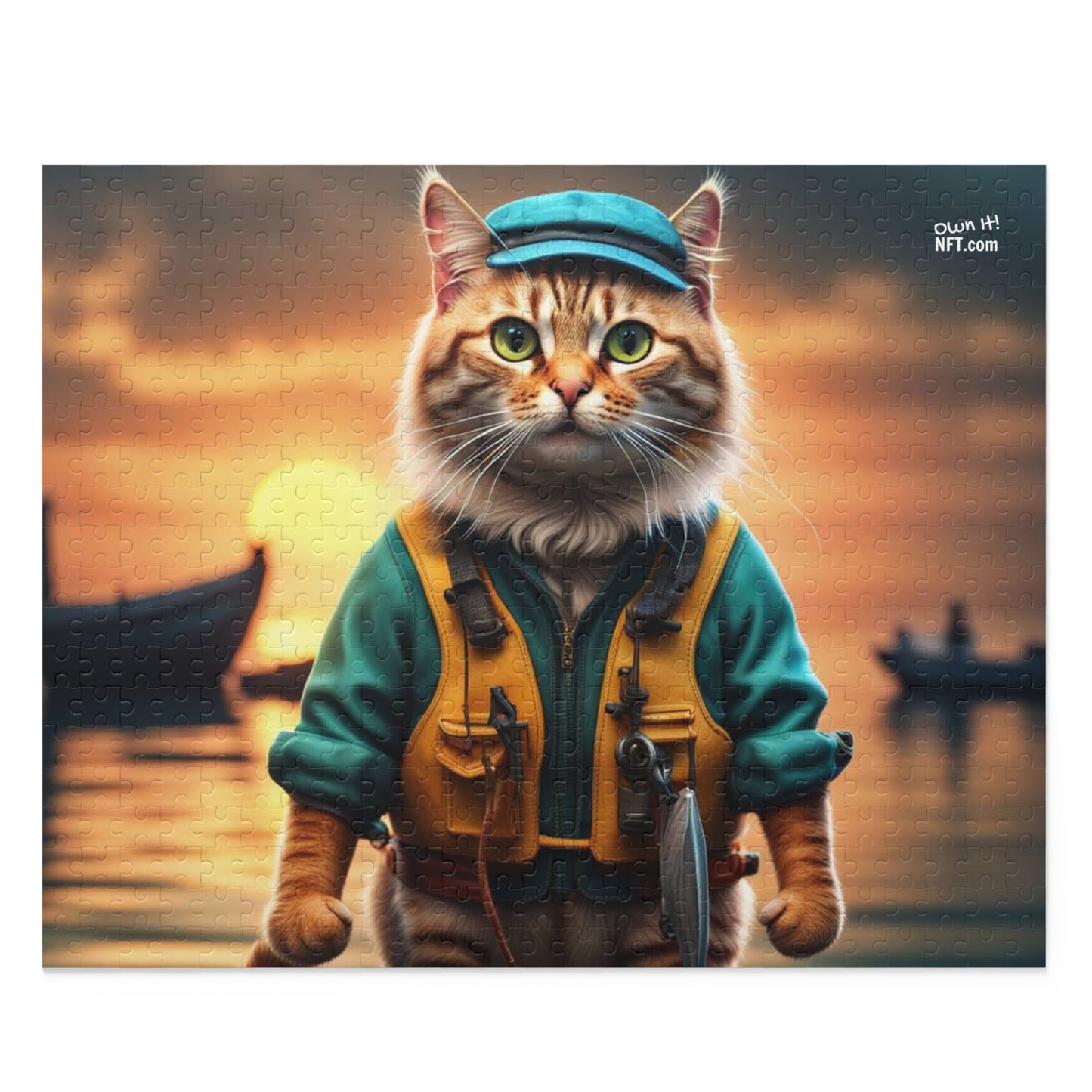 Fisherman Cat Profession NFT Art Collection Puzzle (120, 252, 500-Piece)