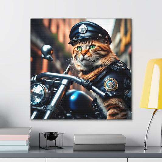 The Police Officer Cat Profession NFT Art Canvas Gallery Wraps