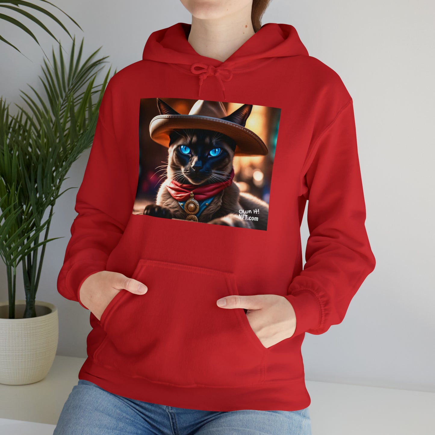 The Cowboy Cat Profession NFT Art Unisex Heavy Blend™ Hooded Sweatshirt