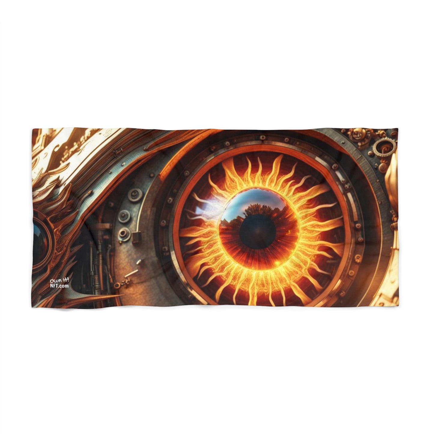 Steampunk Dragon's Eye NFT Art Beach Towel