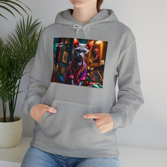 The Artist Cat Profession NFT Art Unisex Heavy Blend™ Hooded Sweatshirt