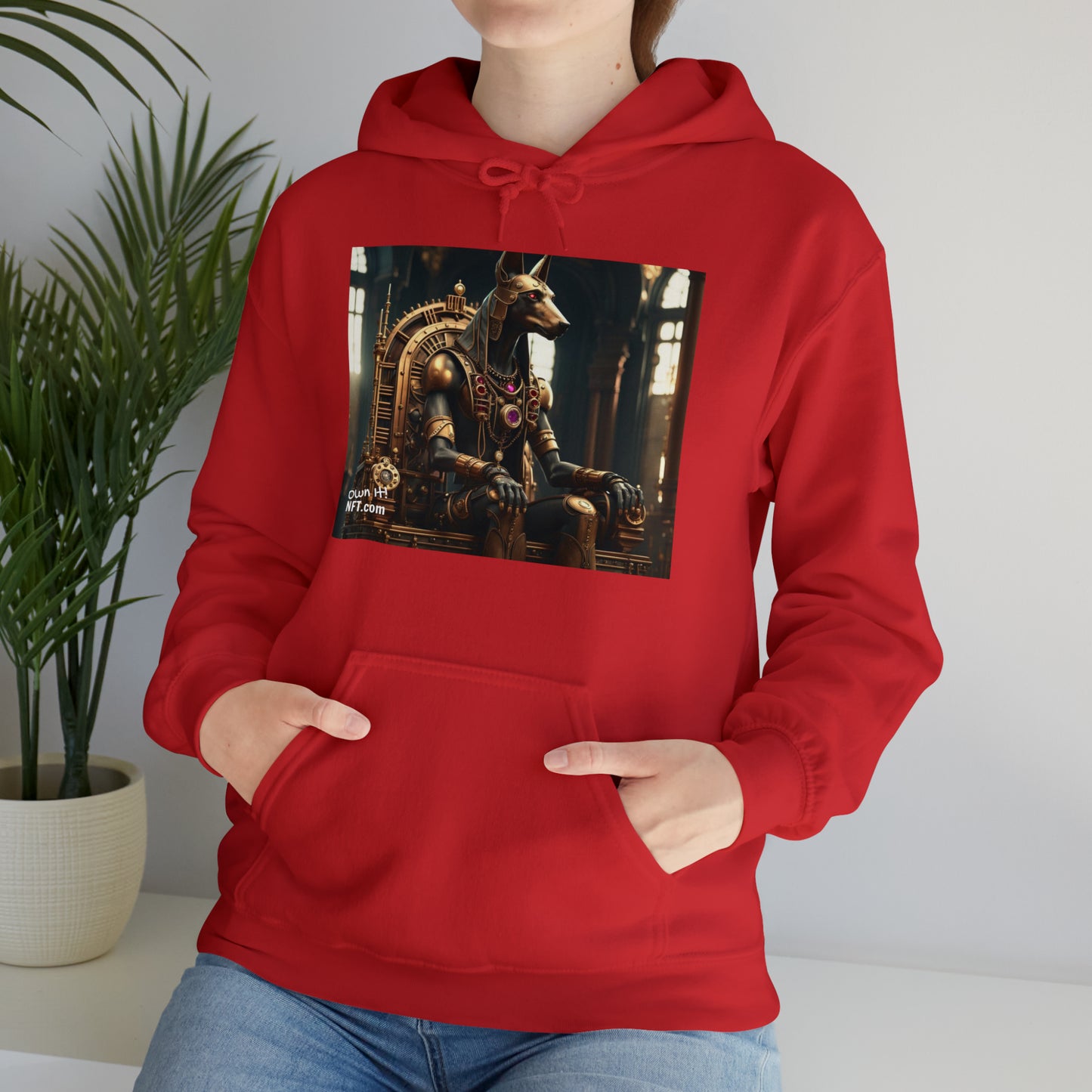 Steampunk Egyptian God Anubis NFT Art Unisex Heavy Blend™ Hooded Sweatshirt