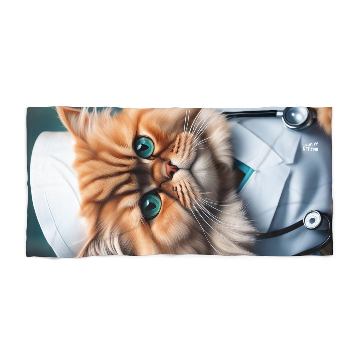 The Nurse Cat Profession NFT Art Beach Towel