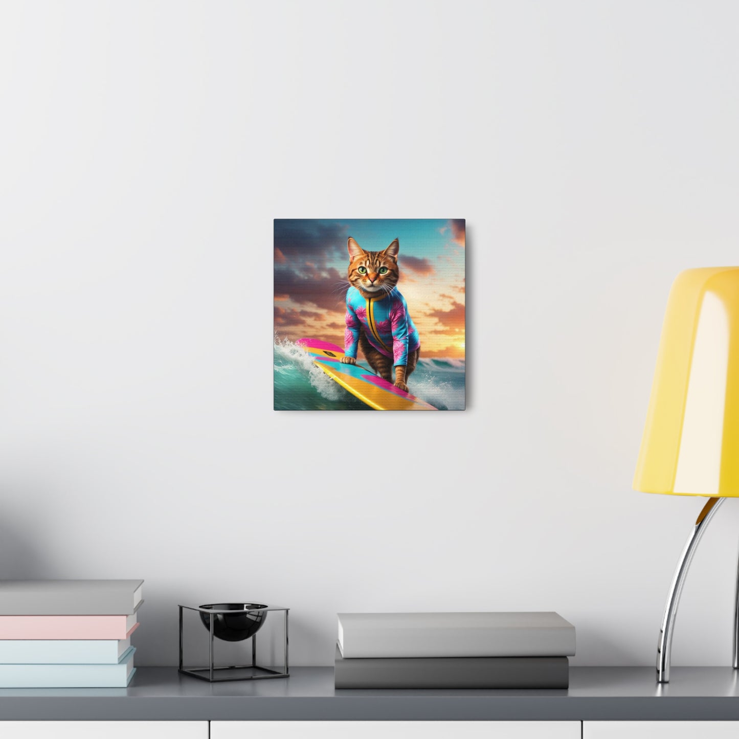 The Surf Instructor Cat Profession NFT Art Canvas Gallery Wraps