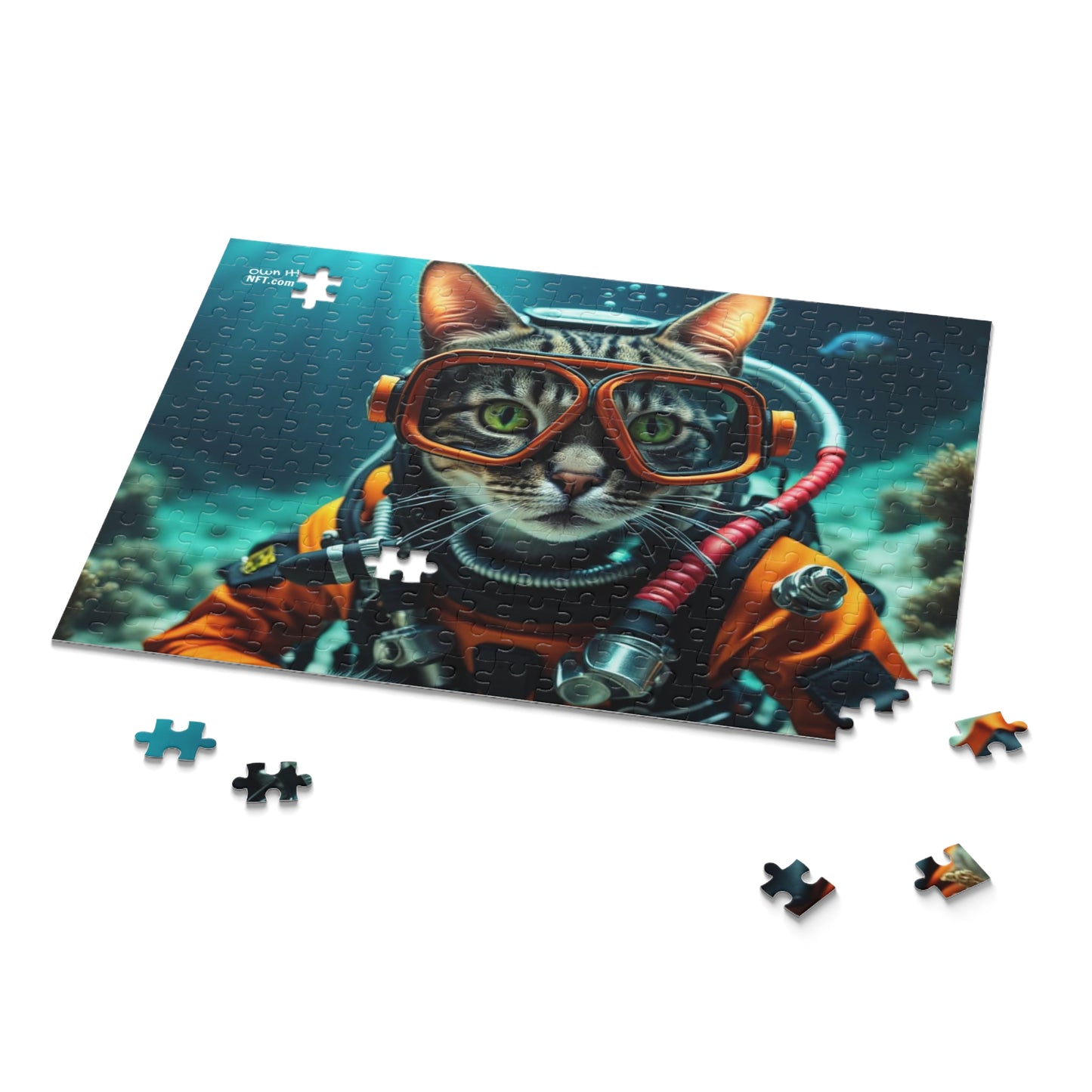 Scuba Diver Cat Profession NFT Art Collection Puzzle (120, 252, 500-Piece)