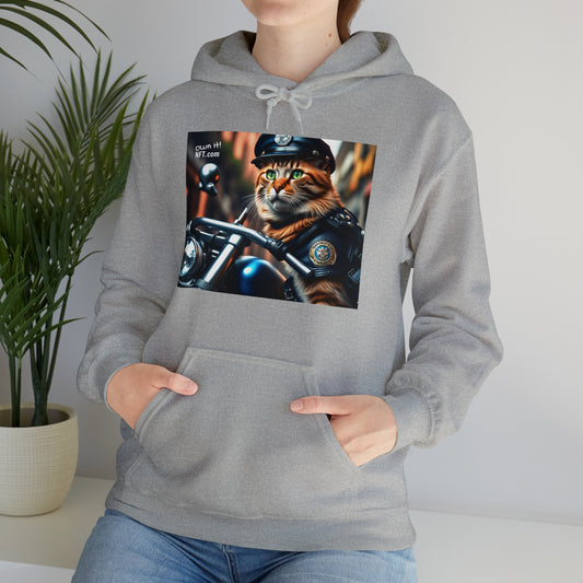 The Police Officer Cat Profession NFT Art Unisex Heavy Blend™ Hooded Sweatshirt