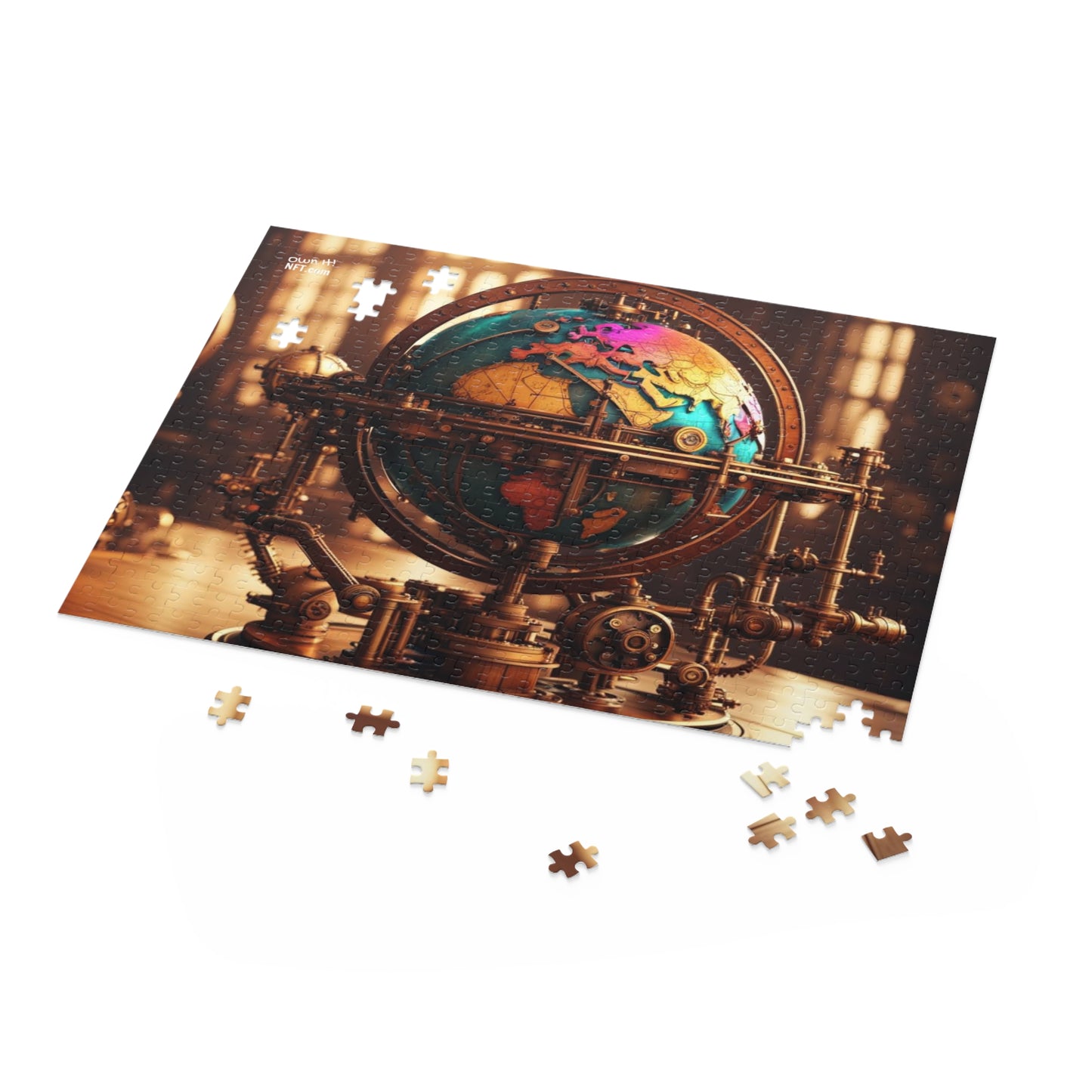 Steampunk World Globe NFT Art Collection Puzzle (120, 252, 500-Piece)