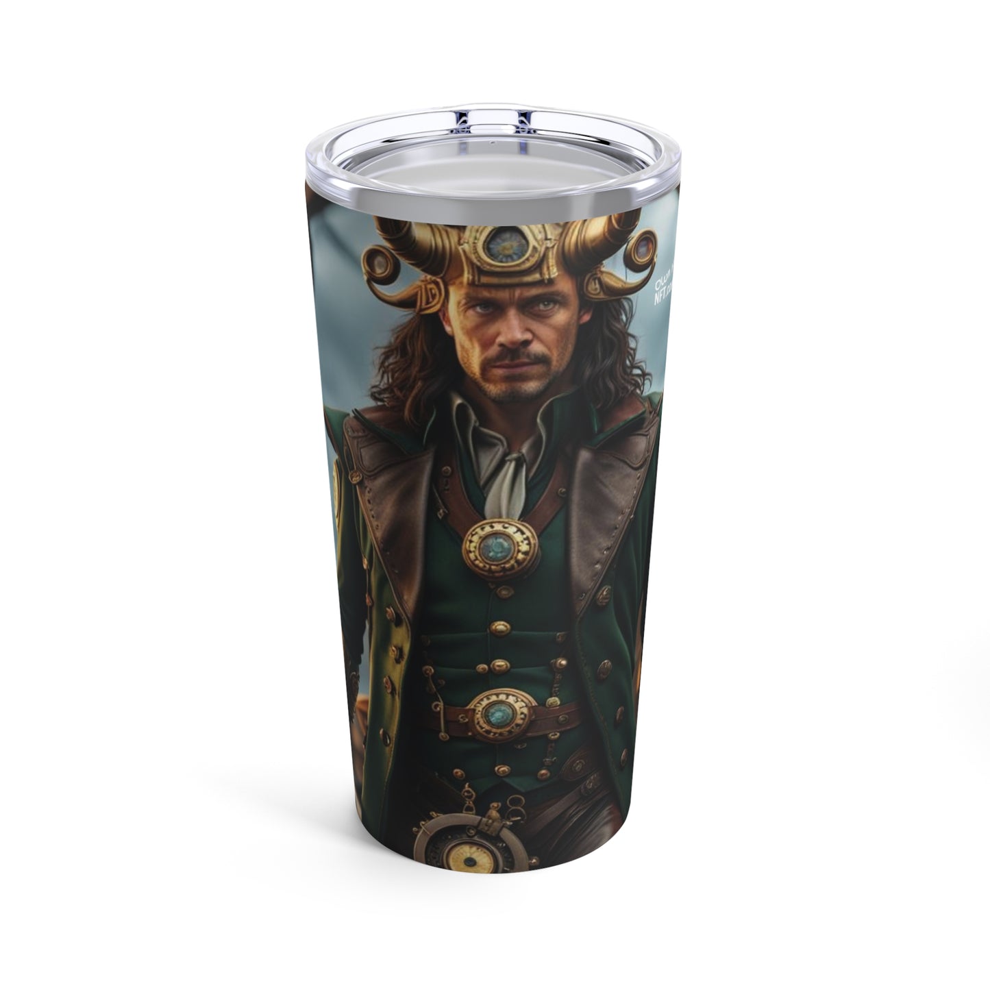 Steampunk Norse God Loki NFT Art Tumbler 20oz