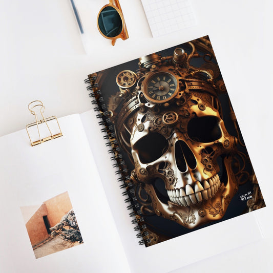 Steampunk Skull NFT Art Spiral Notebook - Ruled Line