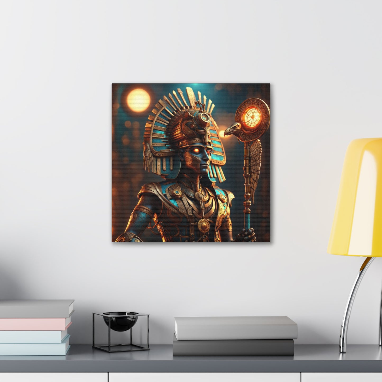 Steampunk Egyptian God Horus NFT Art Canvas Gallery Wraps