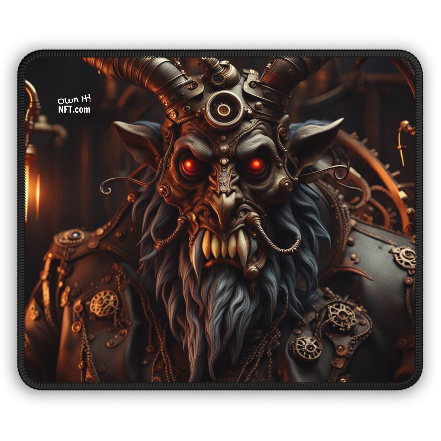 Steampunk Krampus NFT Art Gaming Mouse Pad