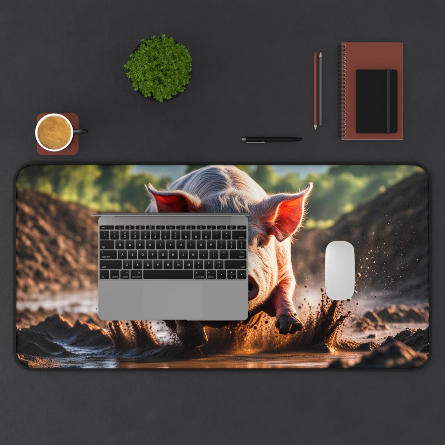 Pig in Mud Desk Mat