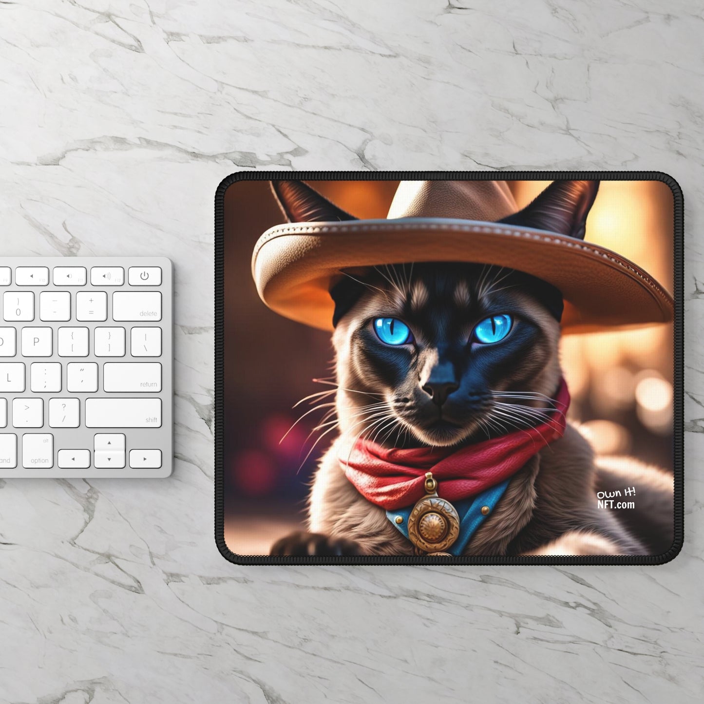 The Cowboy Cat Profession NFT Art Gaming Mouse Pad