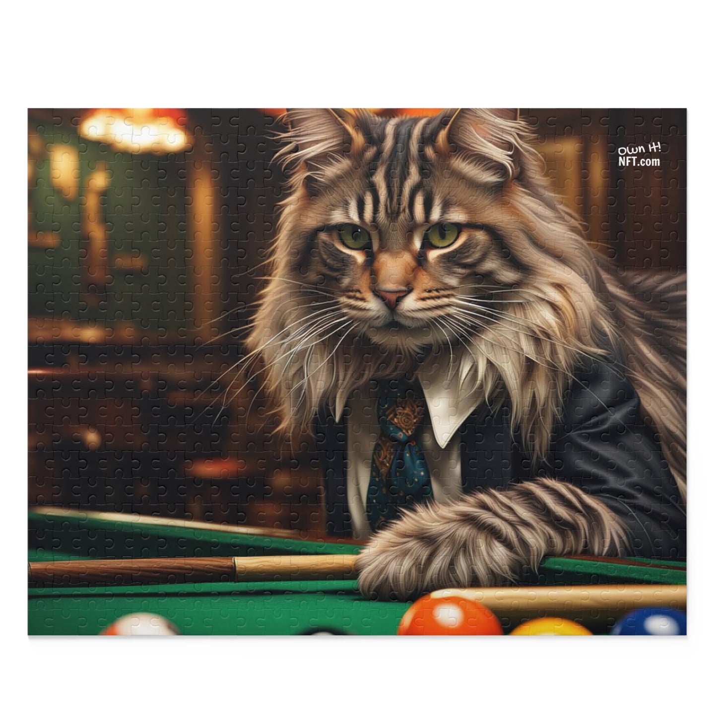 Pool Shark Cat Profession NFT Art Collection Puzzle (120, 252, 500-Piece)