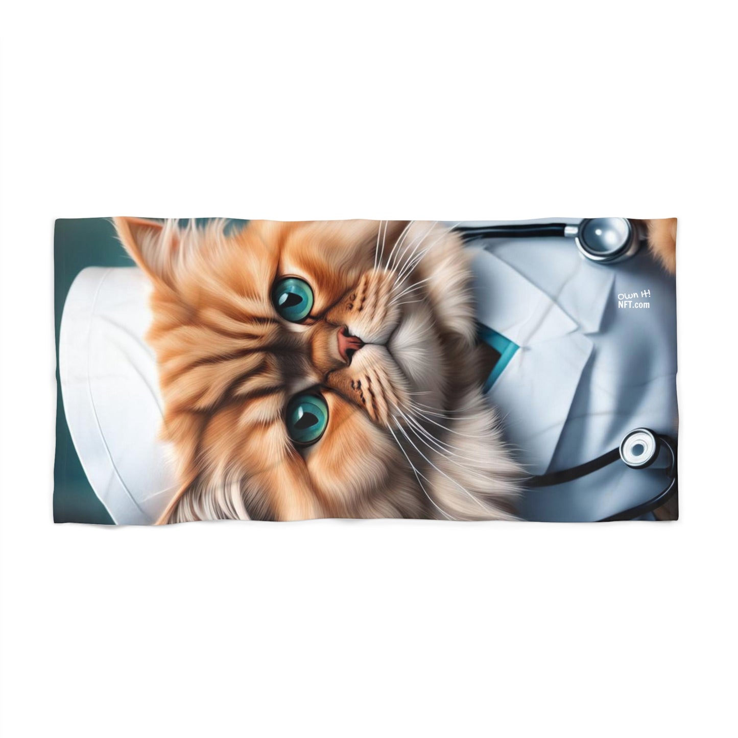 The Nurse Cat Profession NFT Art Beach Towel