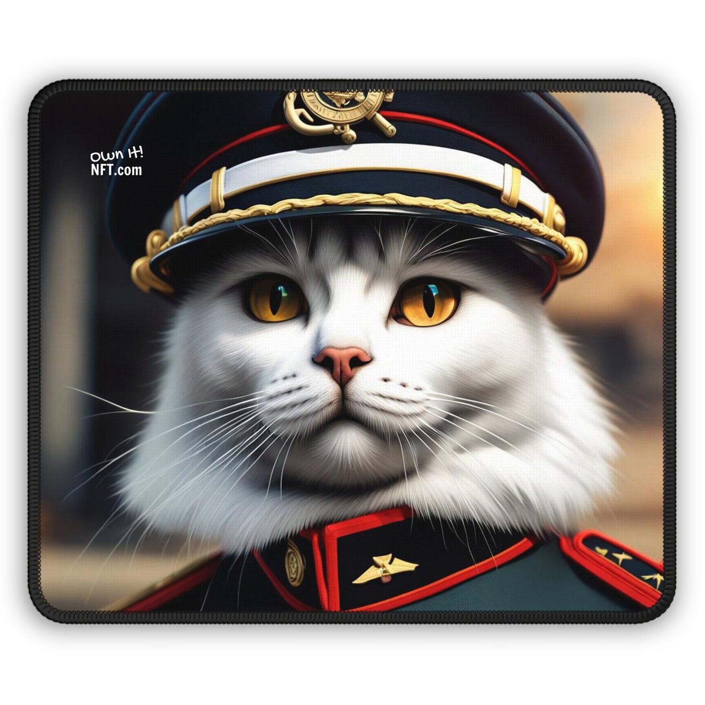 The Officer Cat Profession NFT Art Gaming Mouse Pad