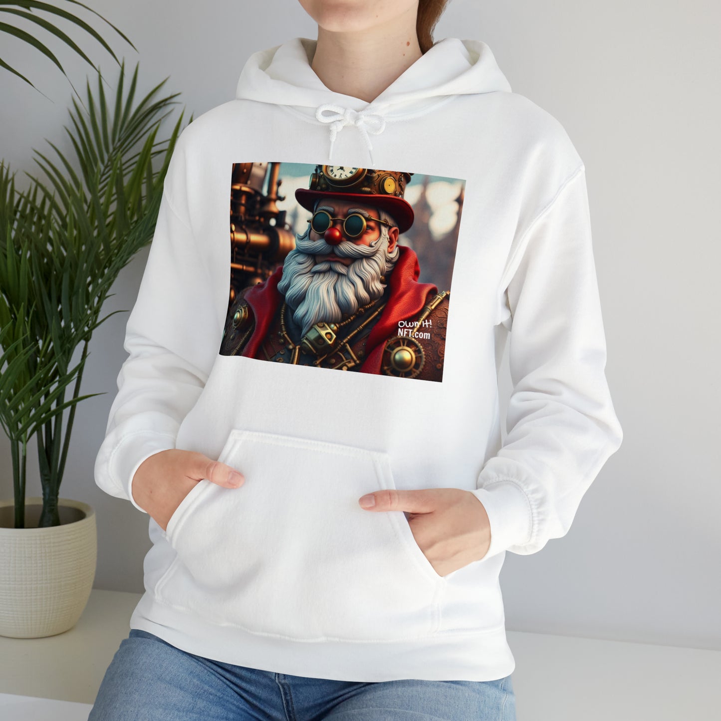 Steampunk Santa Claus NFT Art Unisex Heavy Blend™ Hooded Sweatshirt