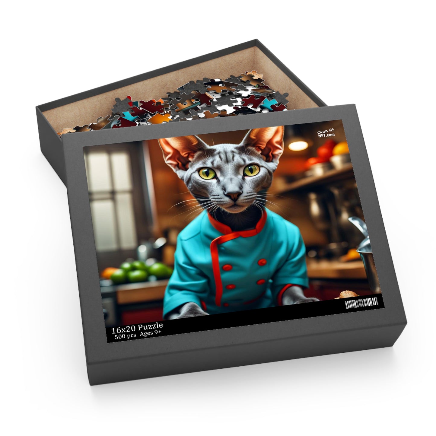 Head Chef Cat Profession NFT Art Collection Puzzle (120, 252, 500-Piece)