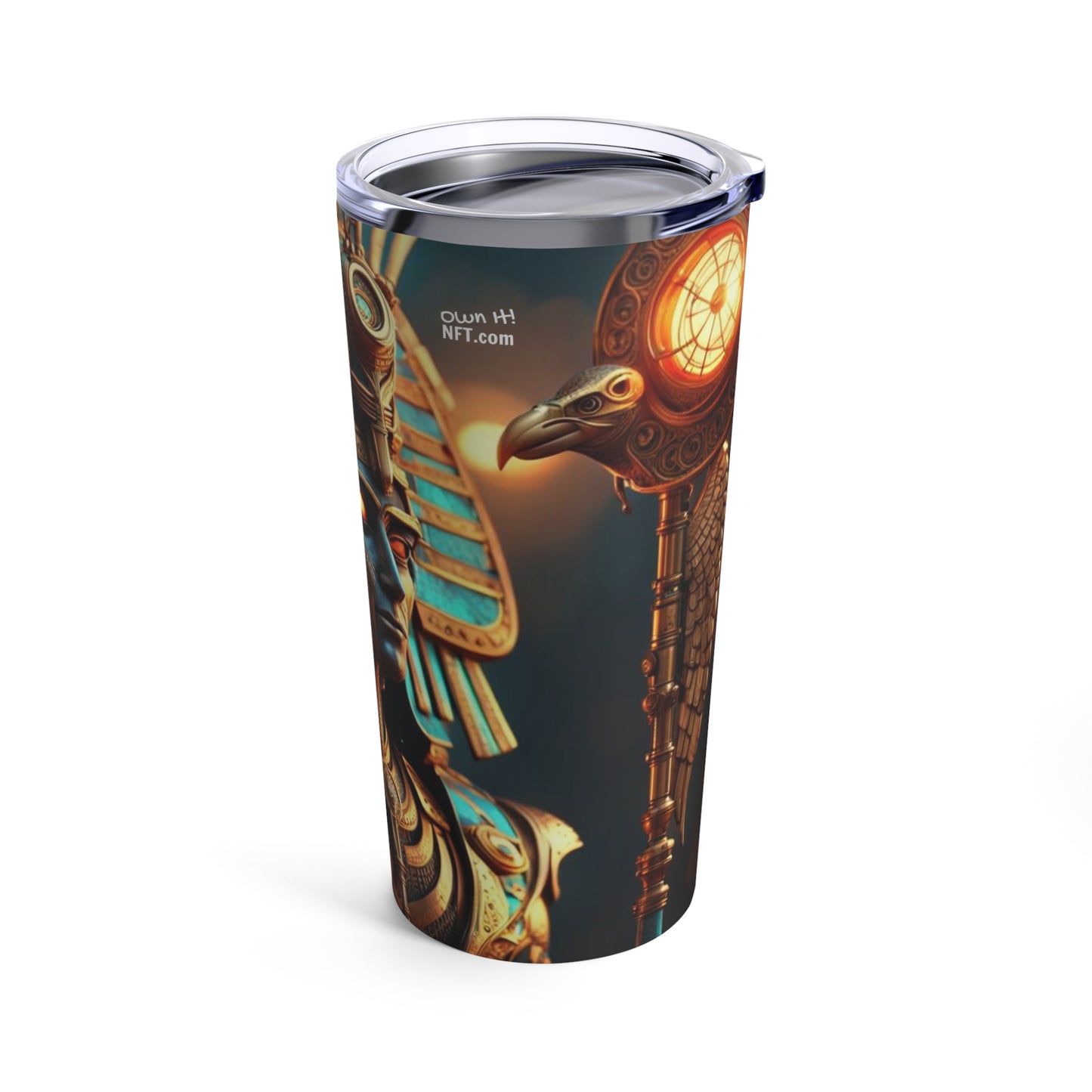 Steampunk Egyptian God Horus NFT Art Tumbler 20oz