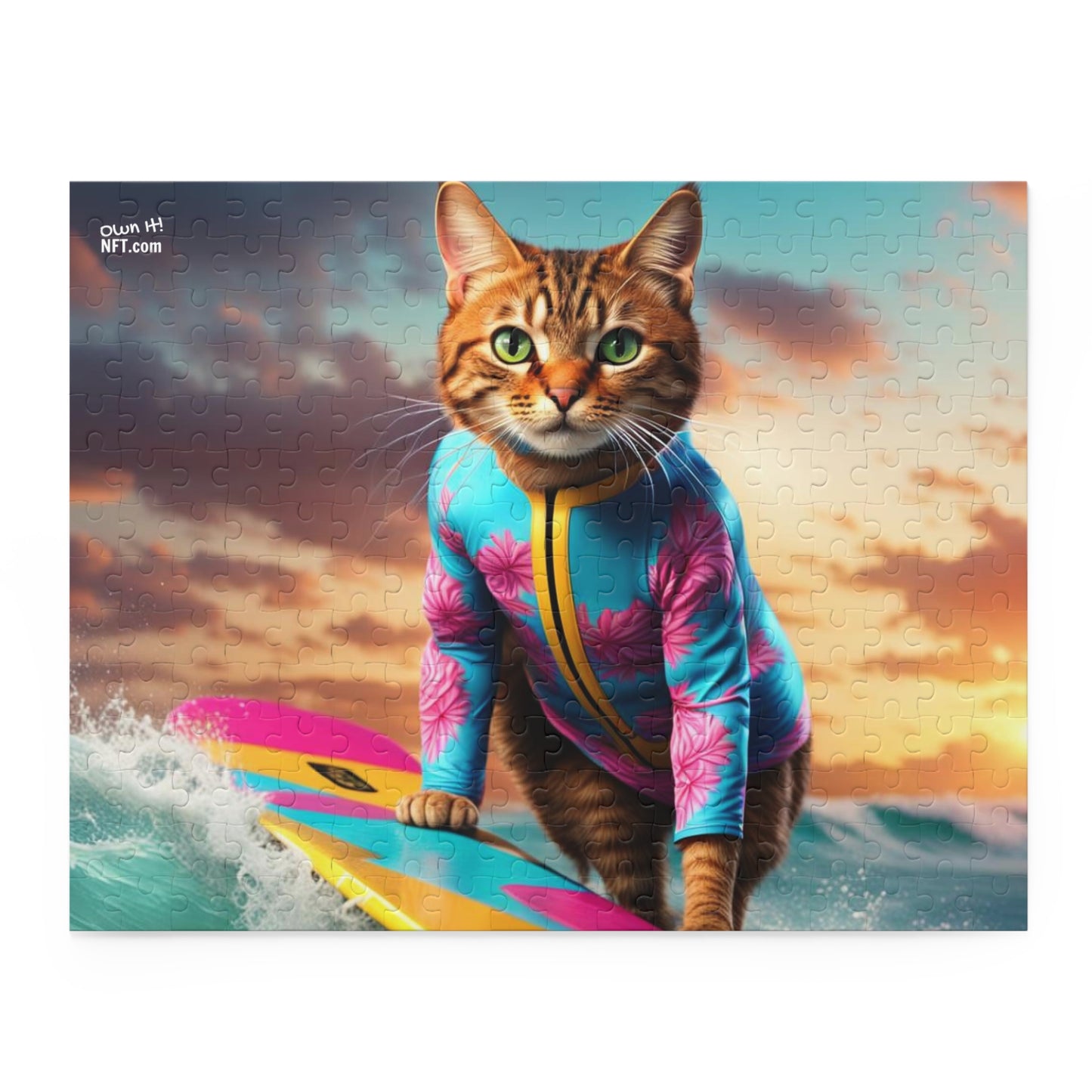 Surf Instructor Cat Profession NFT Art Collection Puzzle (120, 252, 500-Piece)