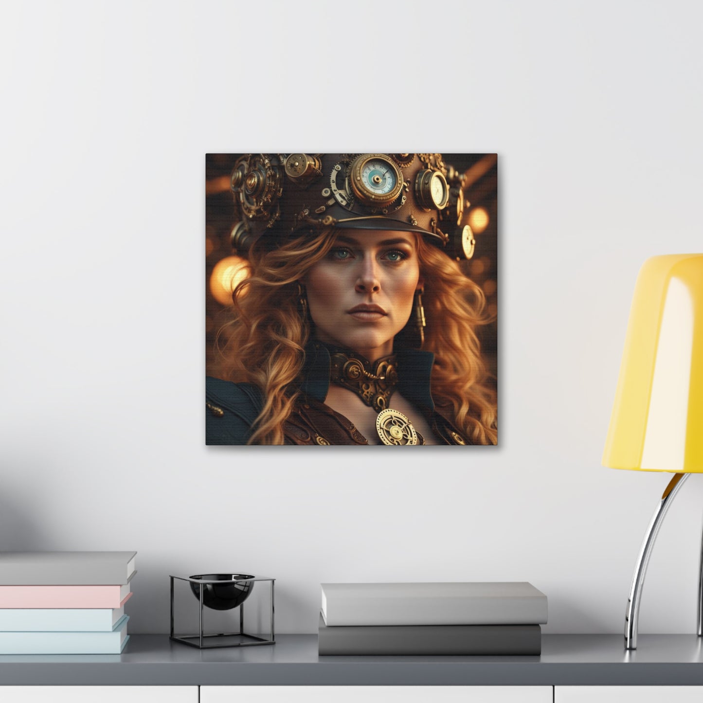 Steampunk Norse Goddess Freyja NFT Art Canvas Gallery Wraps