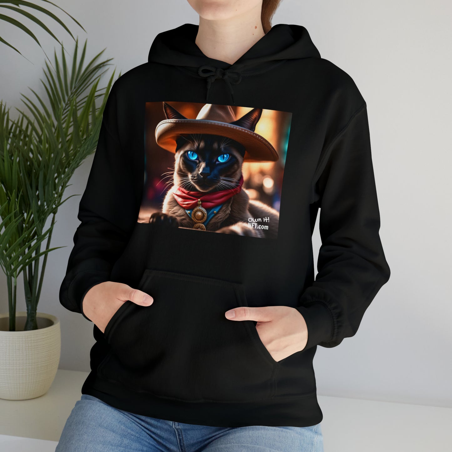 The Cowboy Cat Profession NFT Art Unisex Heavy Blend™ Hooded Sweatshirt