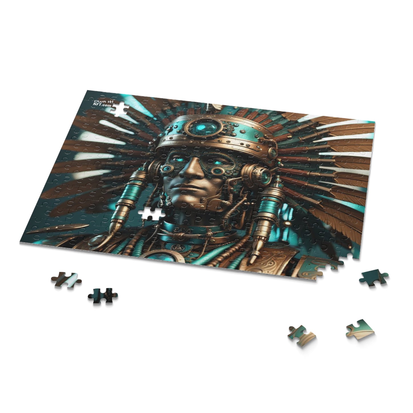 Steampunk American Indian Chief NFT Art Collection Puzzle (120, 252, 500-Piece)