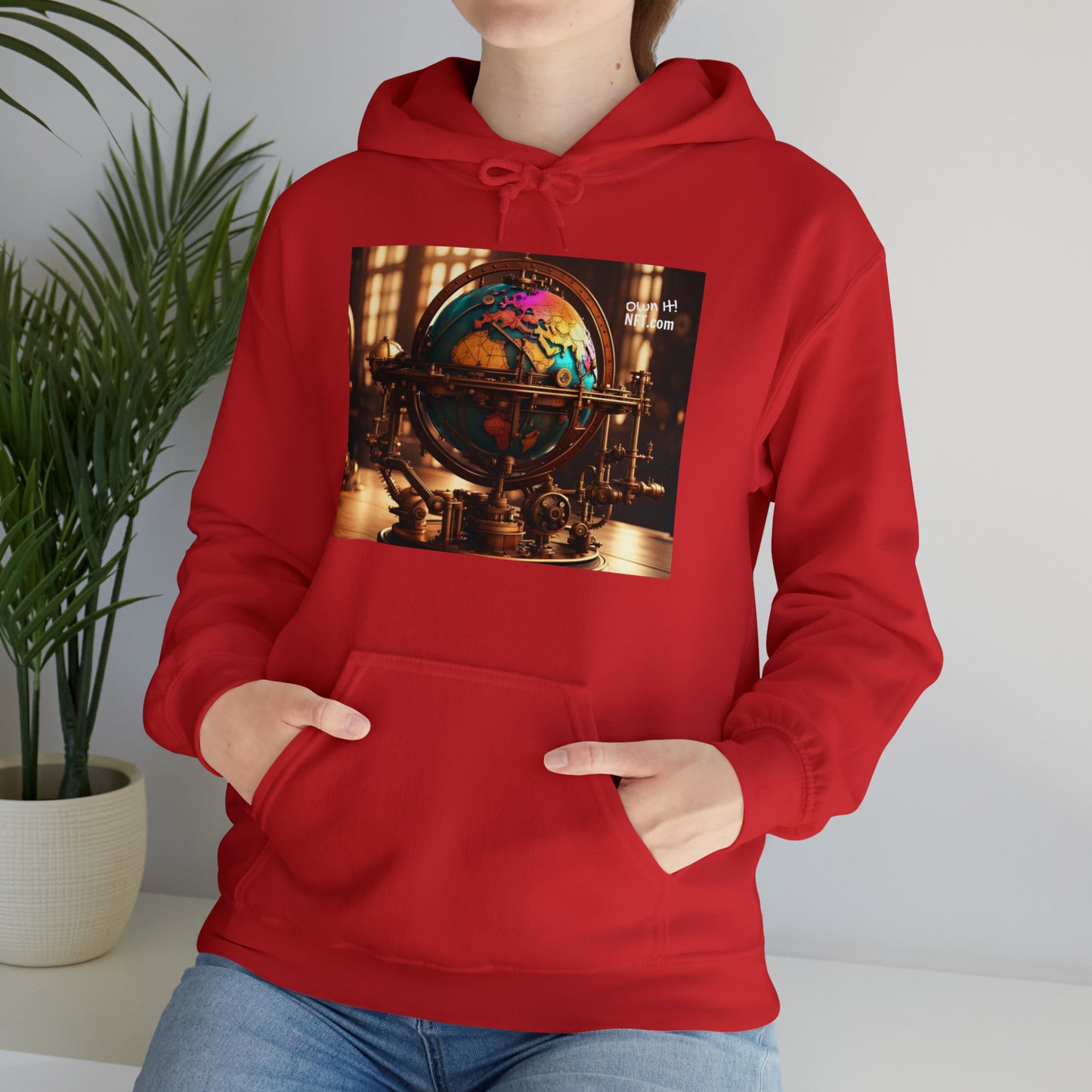 Steampunk World Globe NFT Art Unisex Heavy Blend™ Hooded Sweatshirt