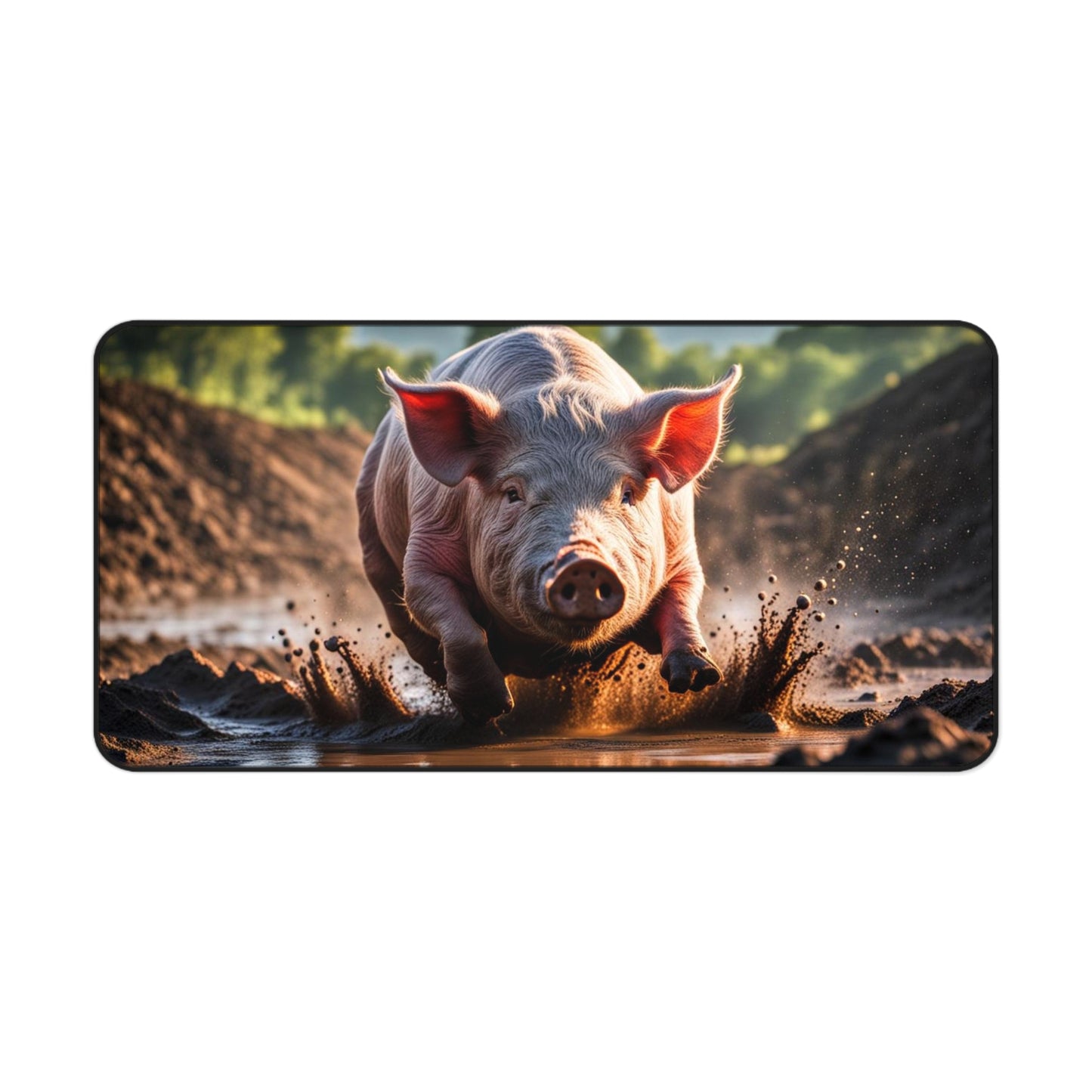 Pig in Mud Desk Mat